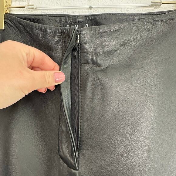 INC Leather Pant Women 12 Black High Rise Straight Leg 90s Vintage Y2K Grunge - Picture 5 of 8